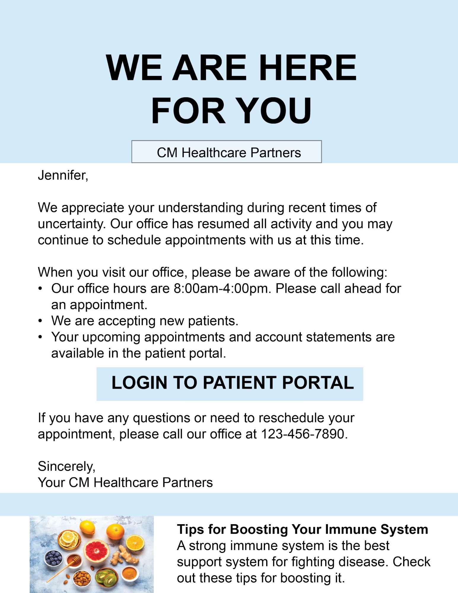 healthcare marketing long term email template